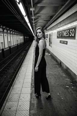 Anna 2 Flowy - B&W Subway Platform [VAR:3] [Rotated 38° Left]